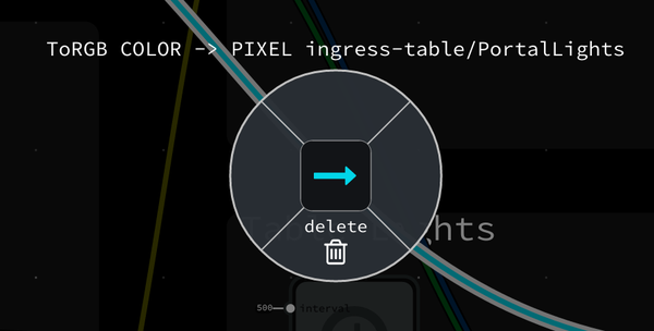 Deleting an edge with the Pie Menu