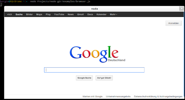 Web browser in Node.js